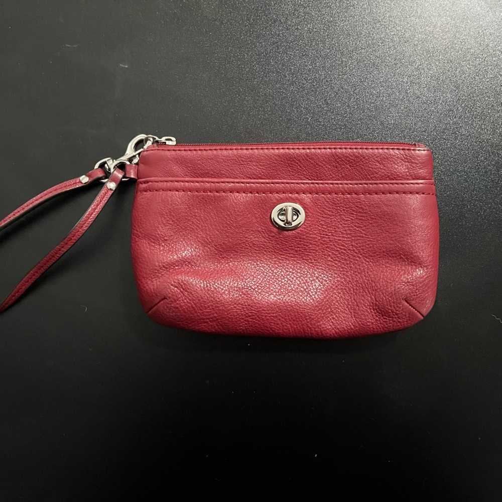 Coach Red Leather Wristlet